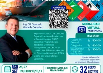 Curso: «Transporte de Mercancías Peligrosas» / Inicio: 25 de agosto