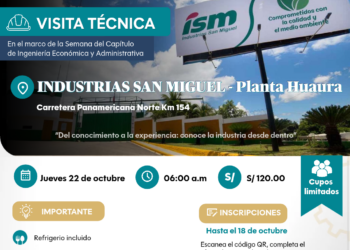 Visita técnica: ¨Industrias San Miguel – Planta Huaura¨ / Jueves 22 de octubre