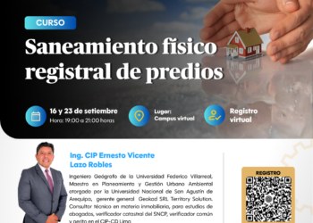 Curso: ¨Saneamiento físico y registral de predios¨ / Inicio: 16 de setiembre