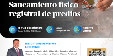 Curso: ¨Saneamiento físico y registral de predios¨ / Inicio: 16 de setiembre