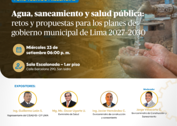 Foro técnico presencial: ¨Agua, saneamiento y salud pública¨ / Miércoles 23 de setiembre