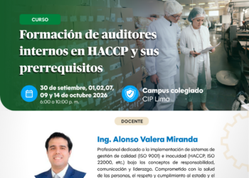 Curso: ¨Formación de auditores internos en HACCP y sus prerrequisitos¨/ Inicio: Miércoles 30 de setiembre
