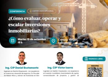Conferencia: ¿Cómo evaluar, operar y escalar inversiones inmobiliarias? / Miércoles 15 de setiembre